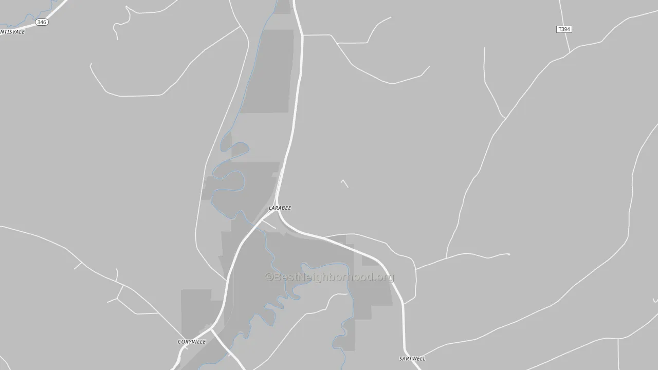 Larabee, PA Map of Noise Levels in Larabee