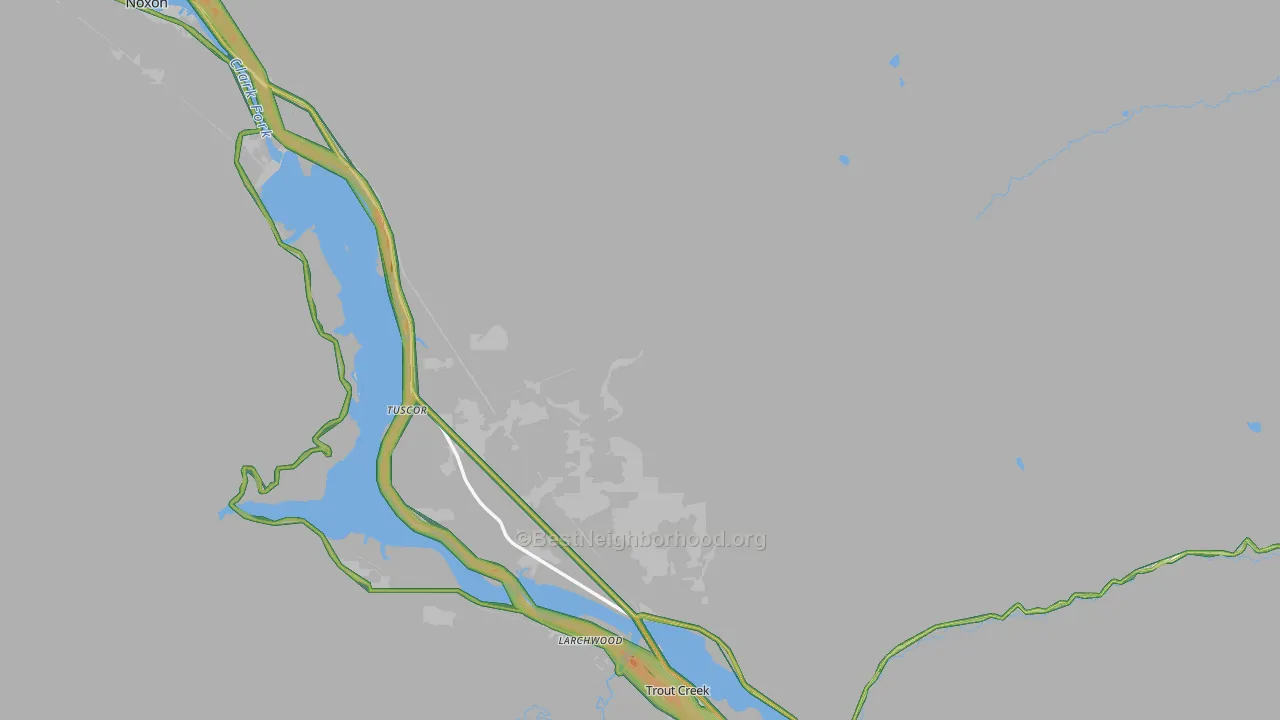 Larchwood, MT Map of Noise Levels in Larchwood