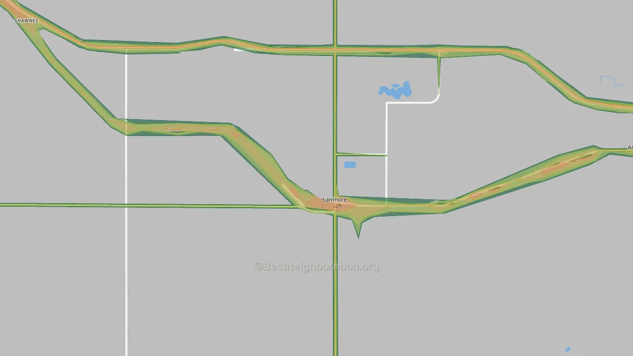 Larimore, ND Map of Noise Levels in Larimore