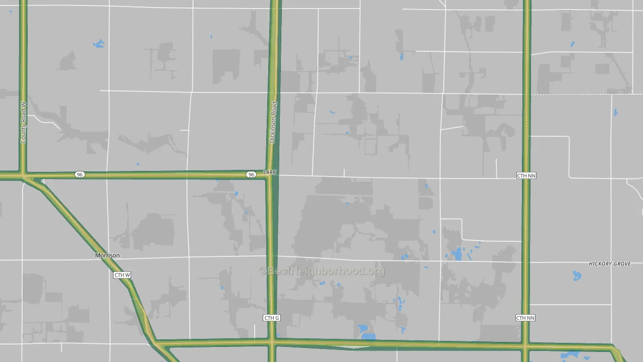 Lark, WI Map of Noise Levels in Lark