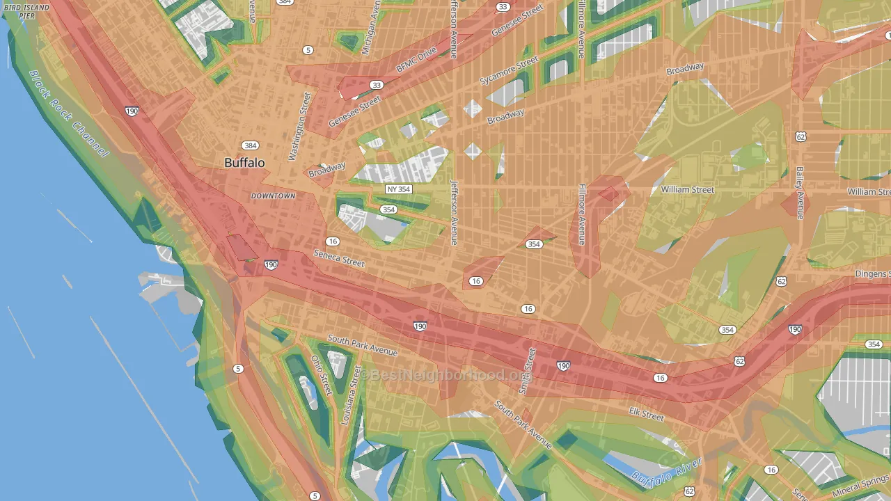 Larkinville, Buffalo, NY Map of Noise Levels in Larkinville