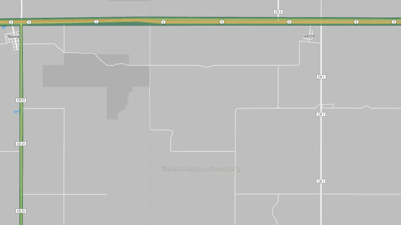 Larson, ND Map of Noise Levels in Larson