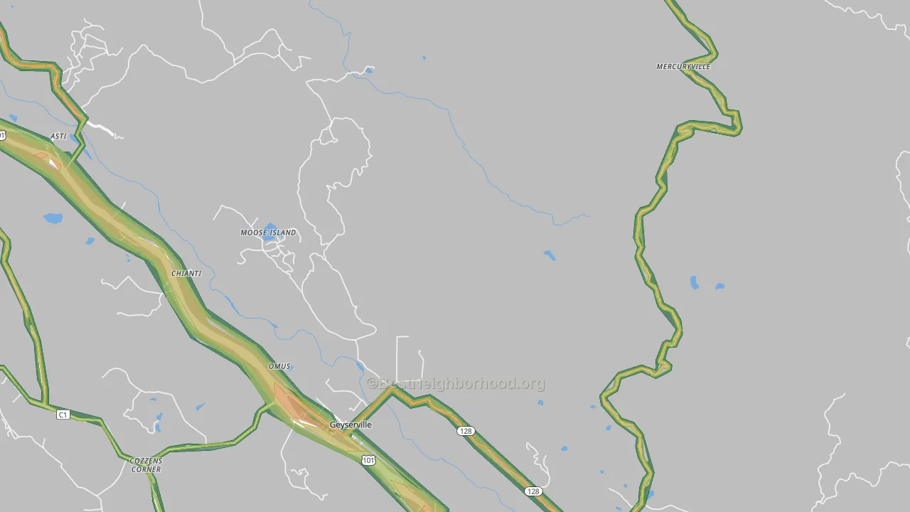 Las Lomas, CA Map of Noise Levels in Las Lomas