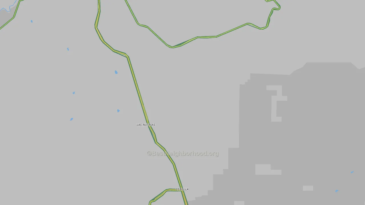 Las Nutrias, NM Map of Noise Levels in Las Nutrias