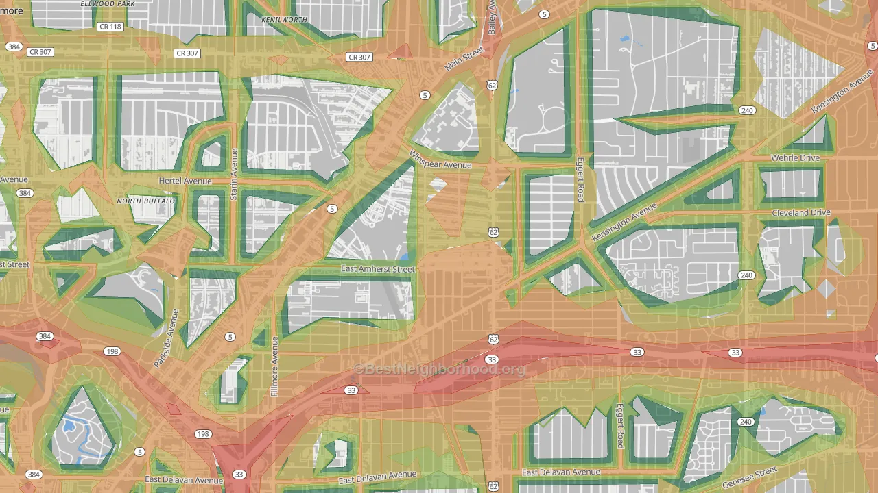 Lasalle, Buffalo, NY Map of Noise Levels in Lasalle