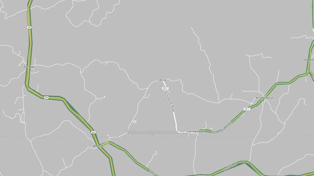 Lasca, AL Map of Noise Levels in Lasca