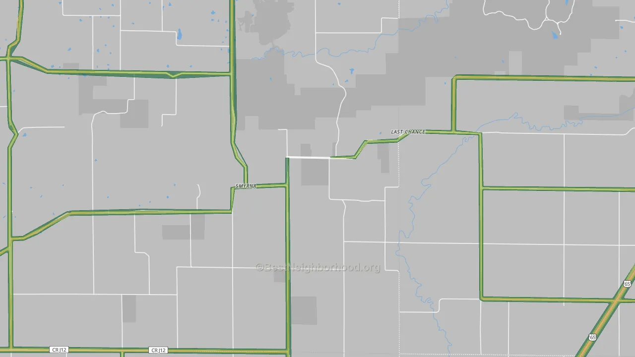 Last Chance, IA Map of Noise Levels in Last Chance