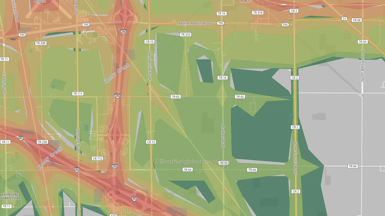 Latcha, OH Map of Noise Levels in Latcha