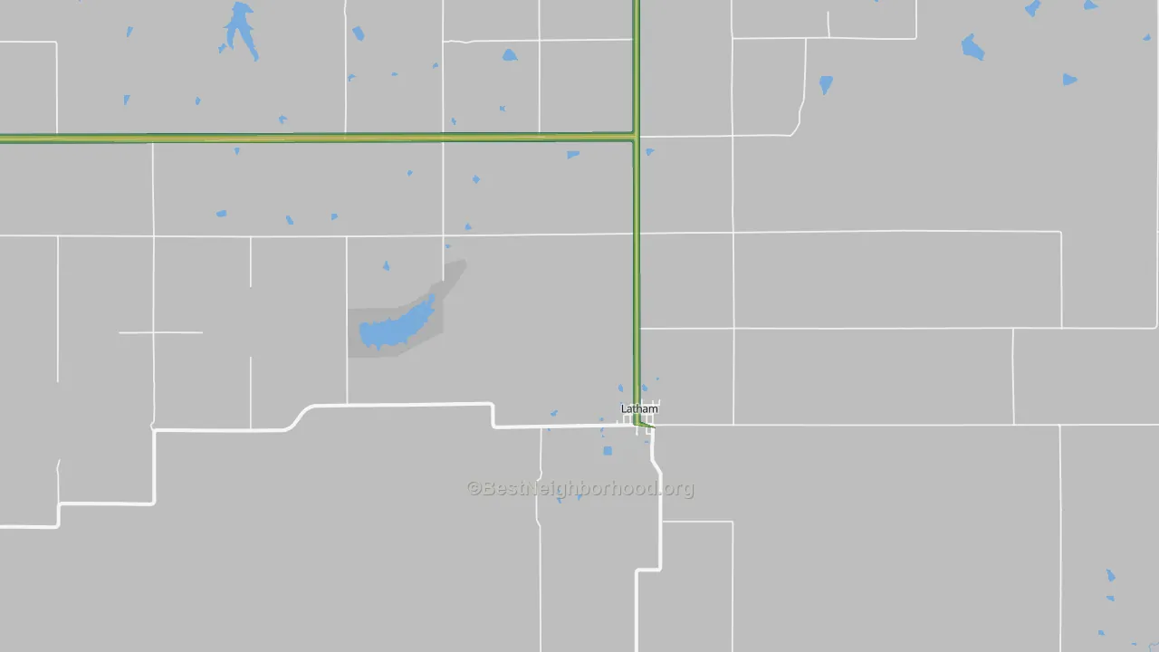 Latham, KS Map of Noise Levels in Latham