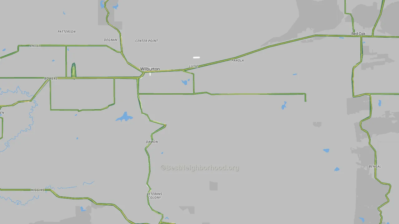 Latimer County, OK Map of Noise Levels in Latimer County