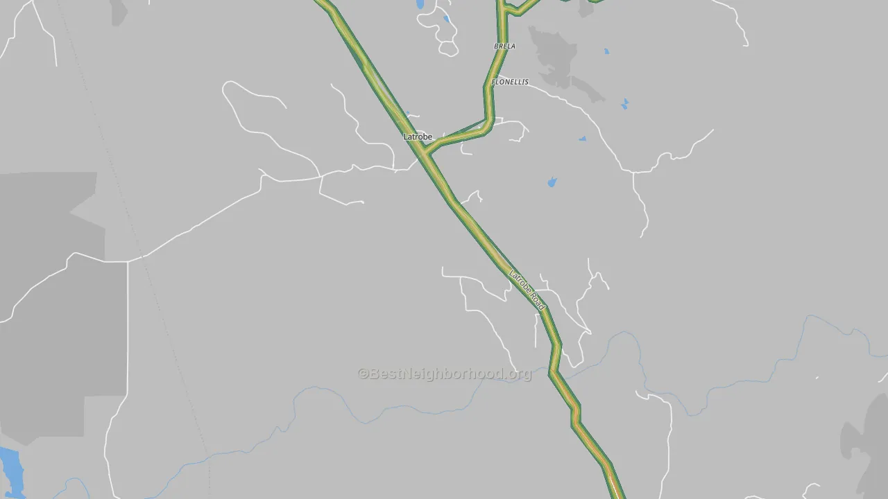 Latrobe, CA Map of Noise Levels in Latrobe