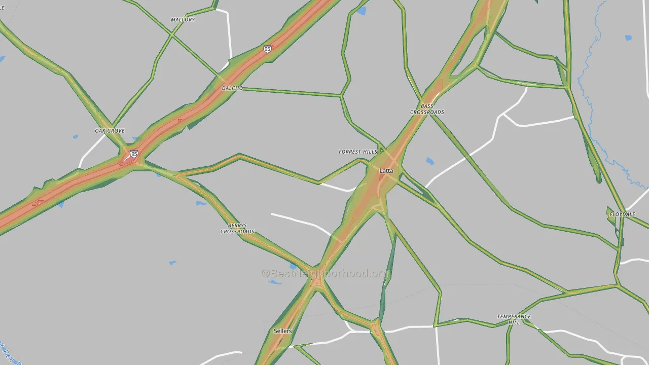 Latta, SC Map of Noise Levels in Latta