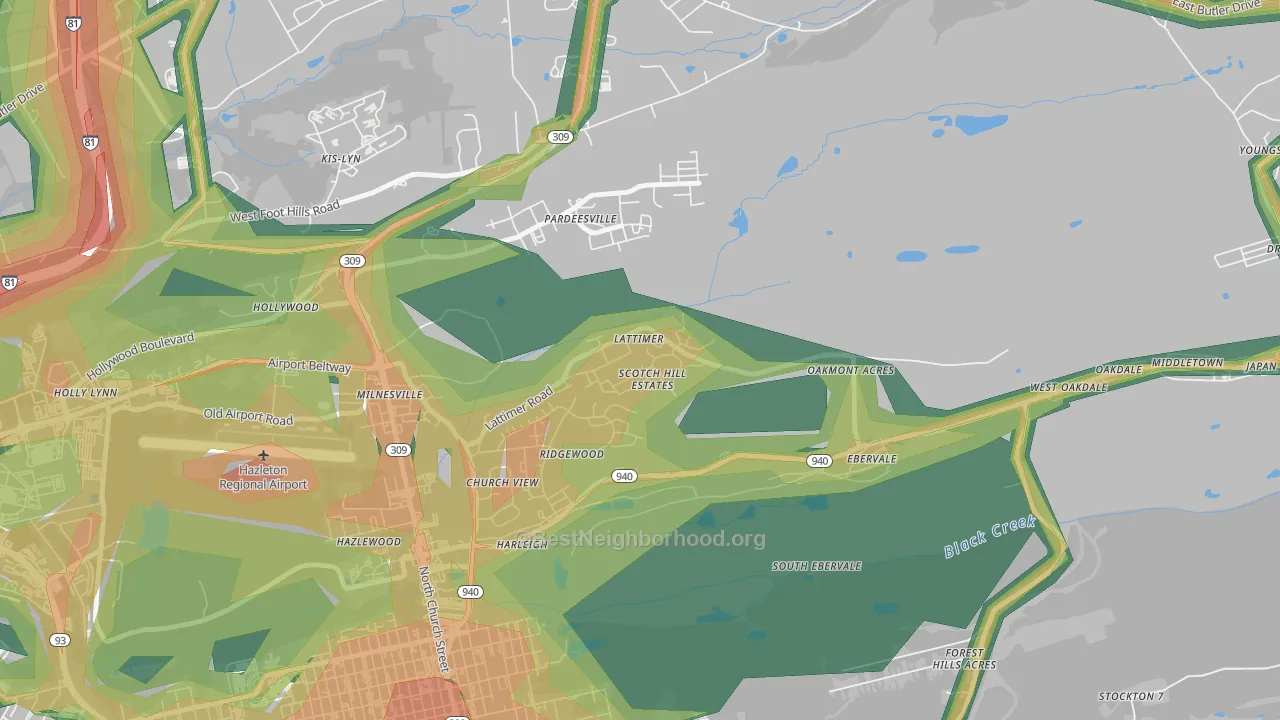 Lattimer, PA Map of Noise Levels in Lattimer
