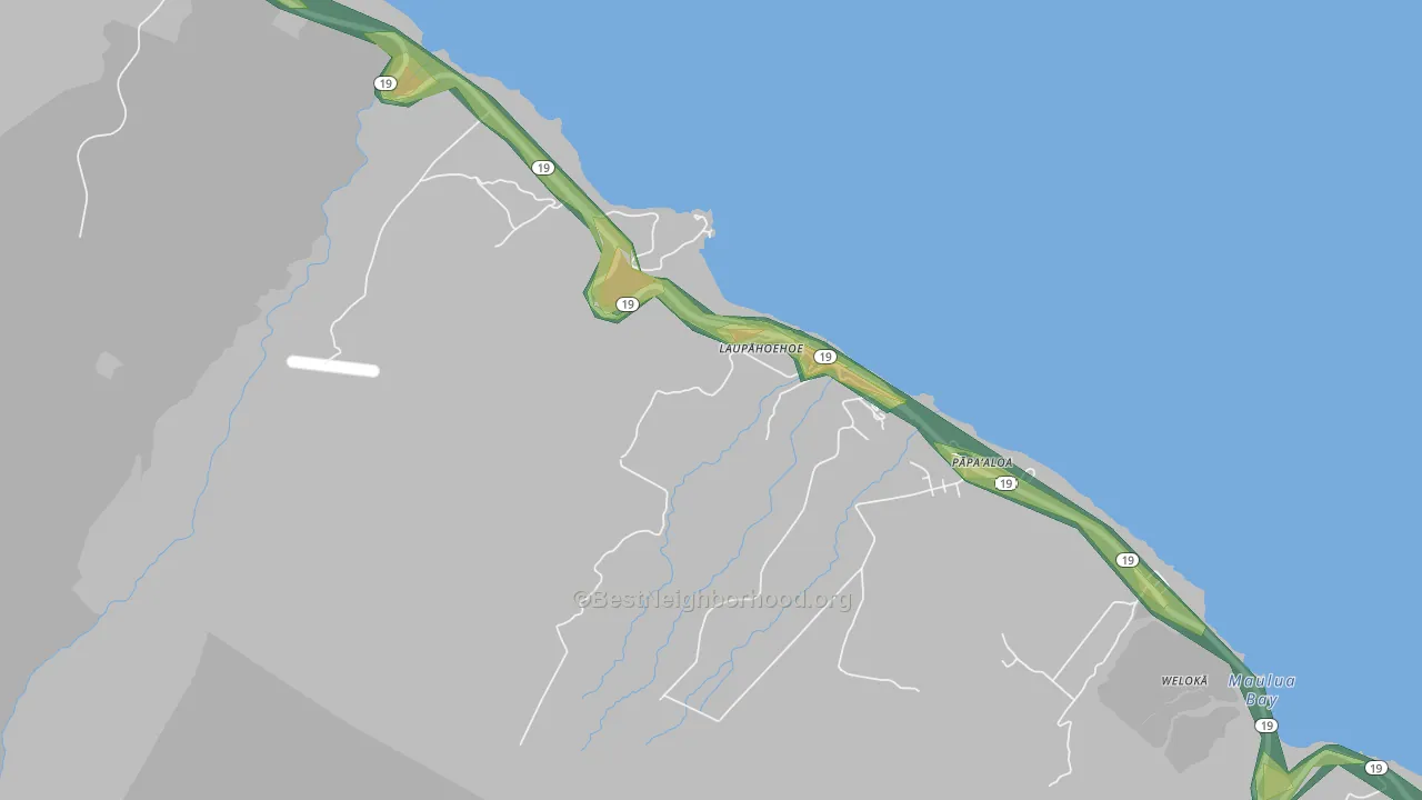 Laupahoehoe, HI Map of Noise Levels in Laupahoehoe