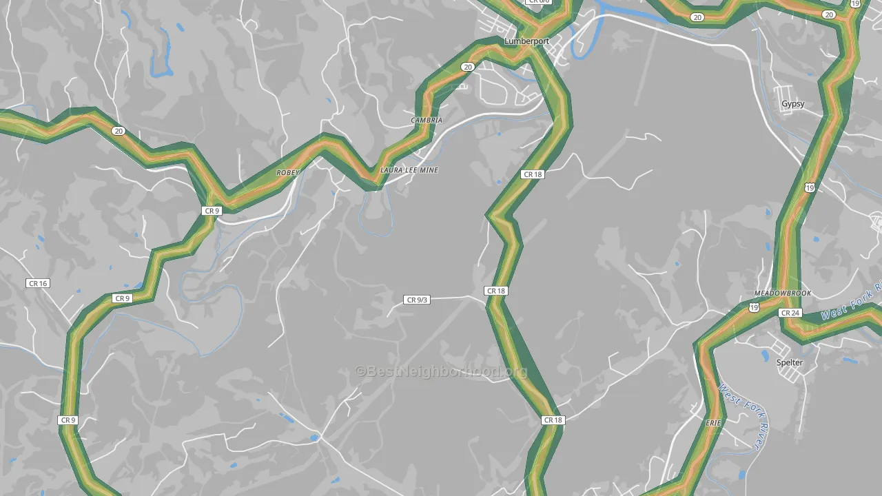 Laura Lee Mine, WV Map of Noise Levels in Laura Lee Mine