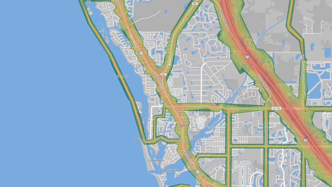 Laurel, FL Map of Noise Levels in Laurel