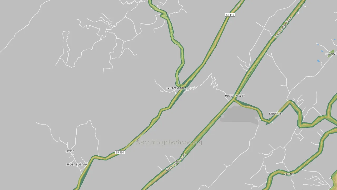 Laurel Grove, TN Map of Noise Levels in Laurel Grove