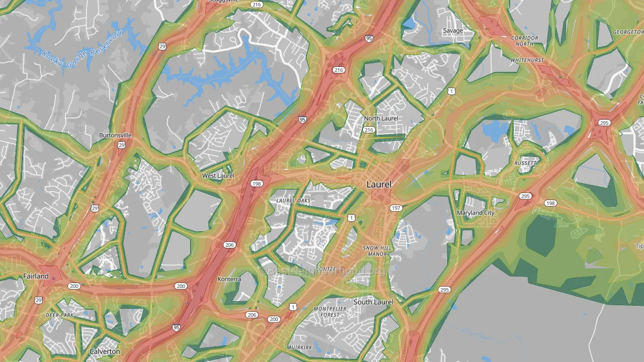 Laurel, MD Map of Noise Levels in Laurel