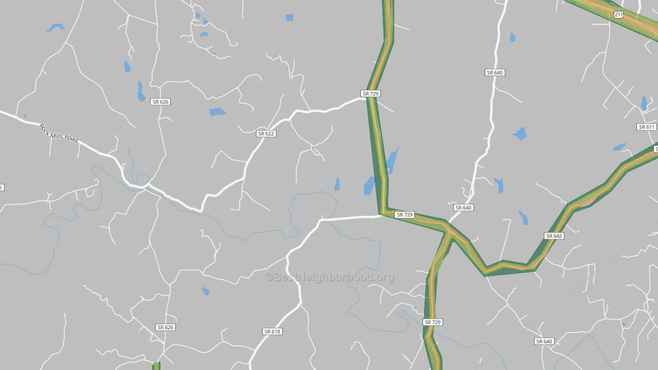 Laurel Mills, VA Map of Noise Levels in Laurel Mills