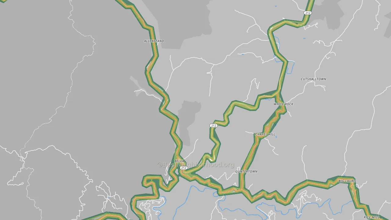 Laurel, NC Map of Noise Levels in Laurel