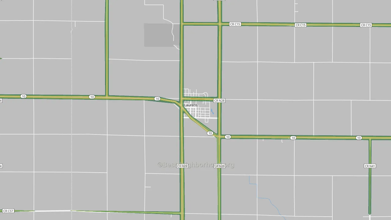 Laurens, IA Map of Noise Levels in Laurens