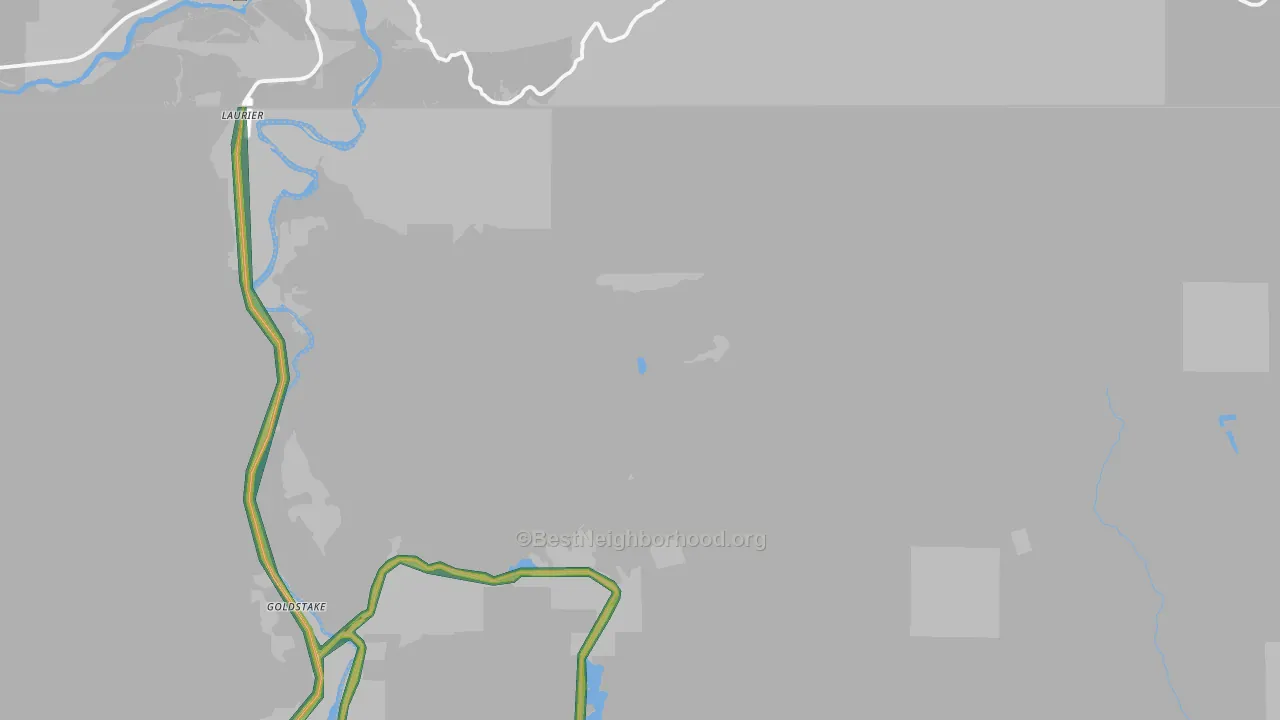 Laurier, WA Map of Noise Levels in Laurier