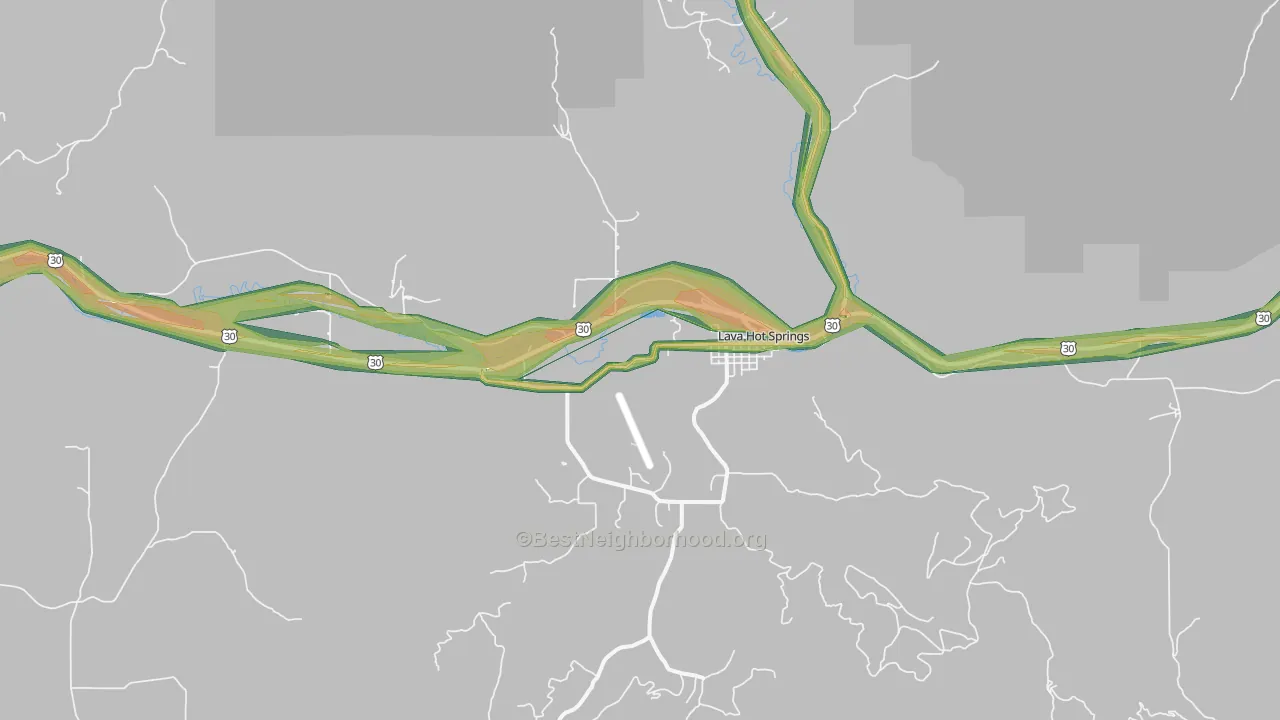 Lava Hot Springs, ID Map of Noise Levels in Lava Hot Springs