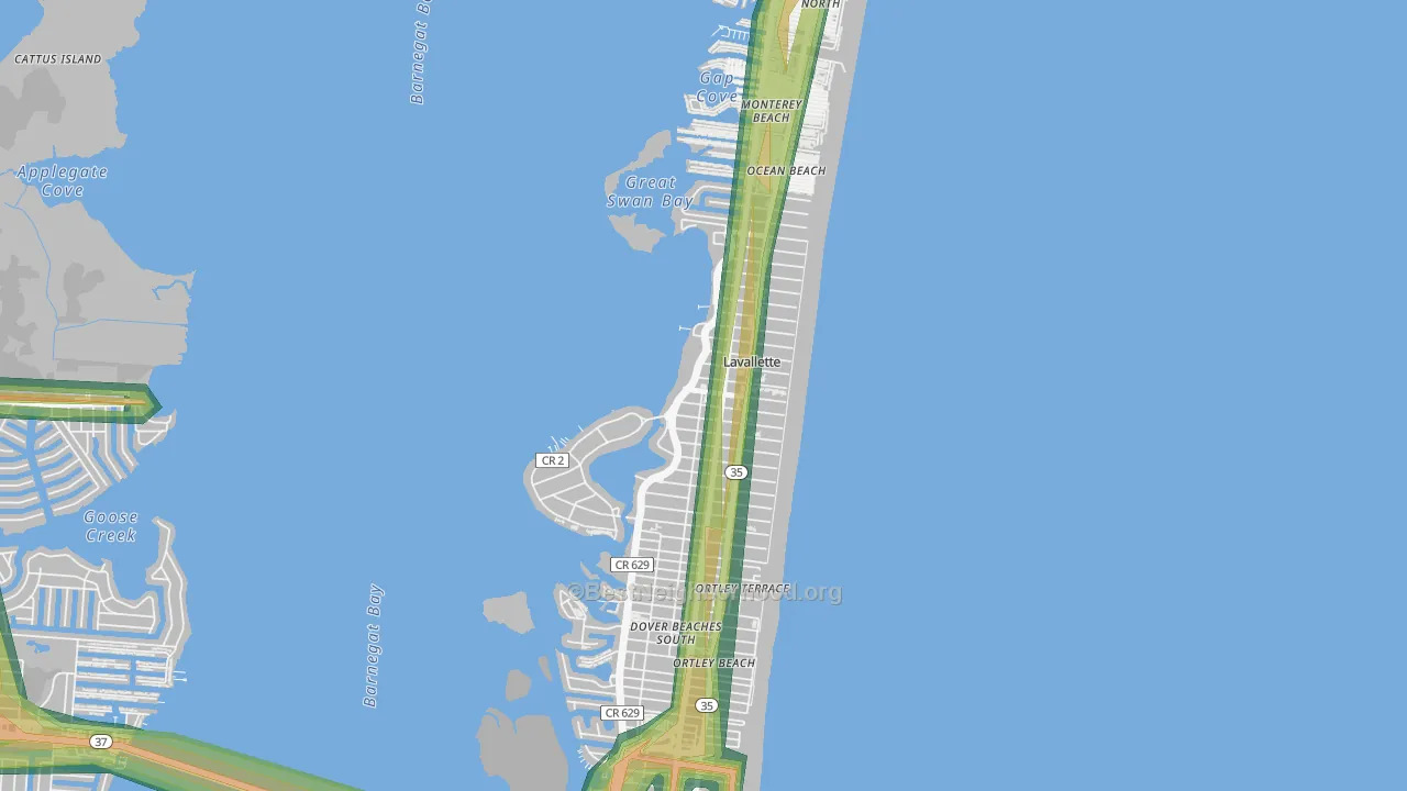 Lavallette, NJ Map of Noise Levels in Lavallette