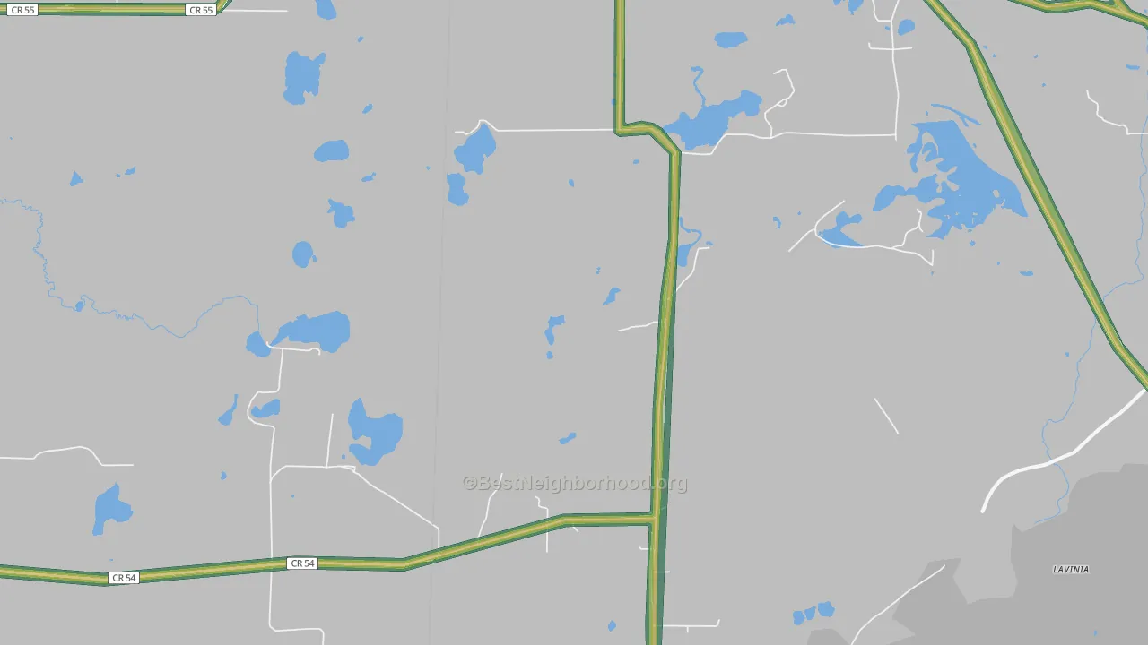 Lavinia, MN Map of Noise Levels in Lavinia