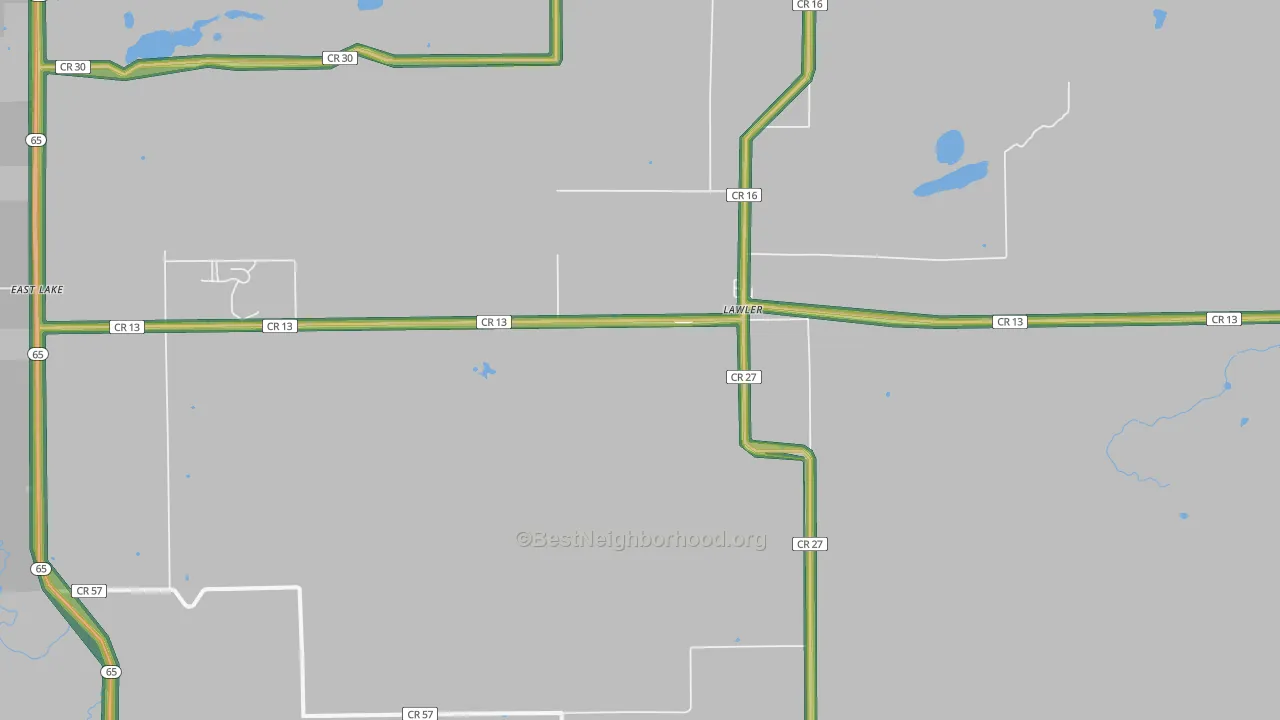 Lawler, MN Map of Noise Levels in Lawler