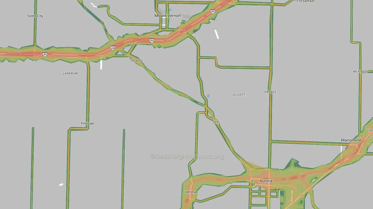 Lawrence County, MO Map of Noise Levels in Lawrence County