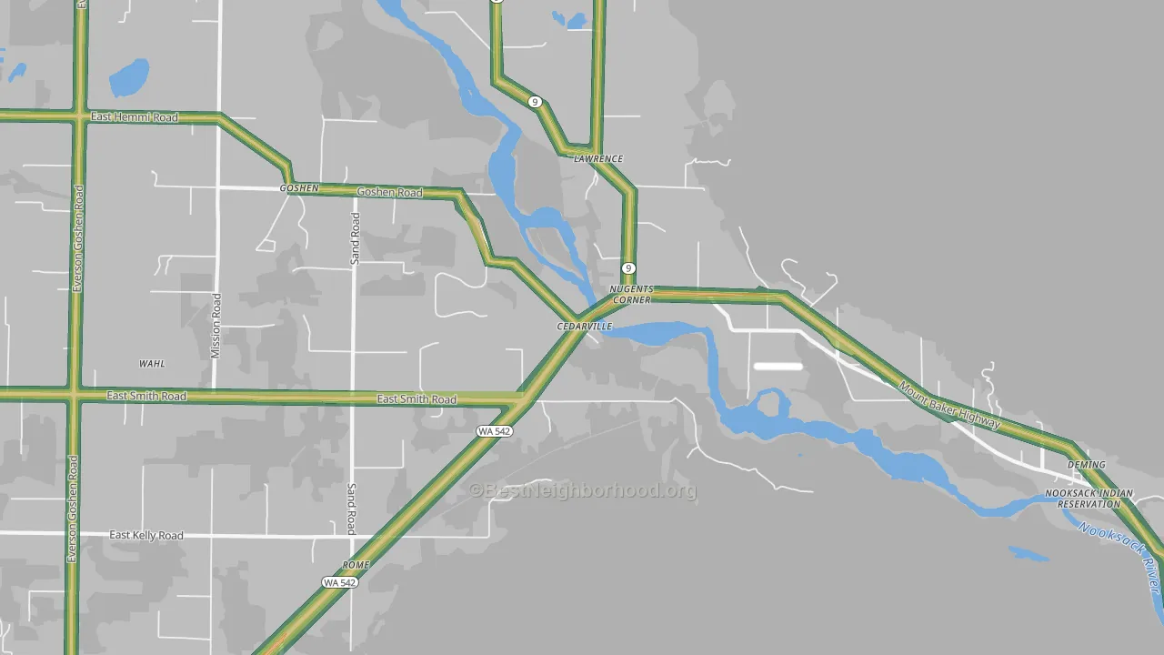 Lawrence, WA Map of Noise Levels in Lawrence