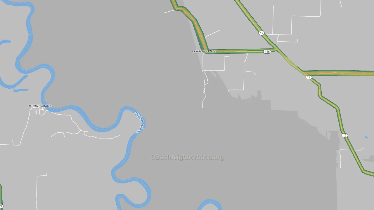 Lawrenceville, AR Map of Noise Levels in Lawrenceville