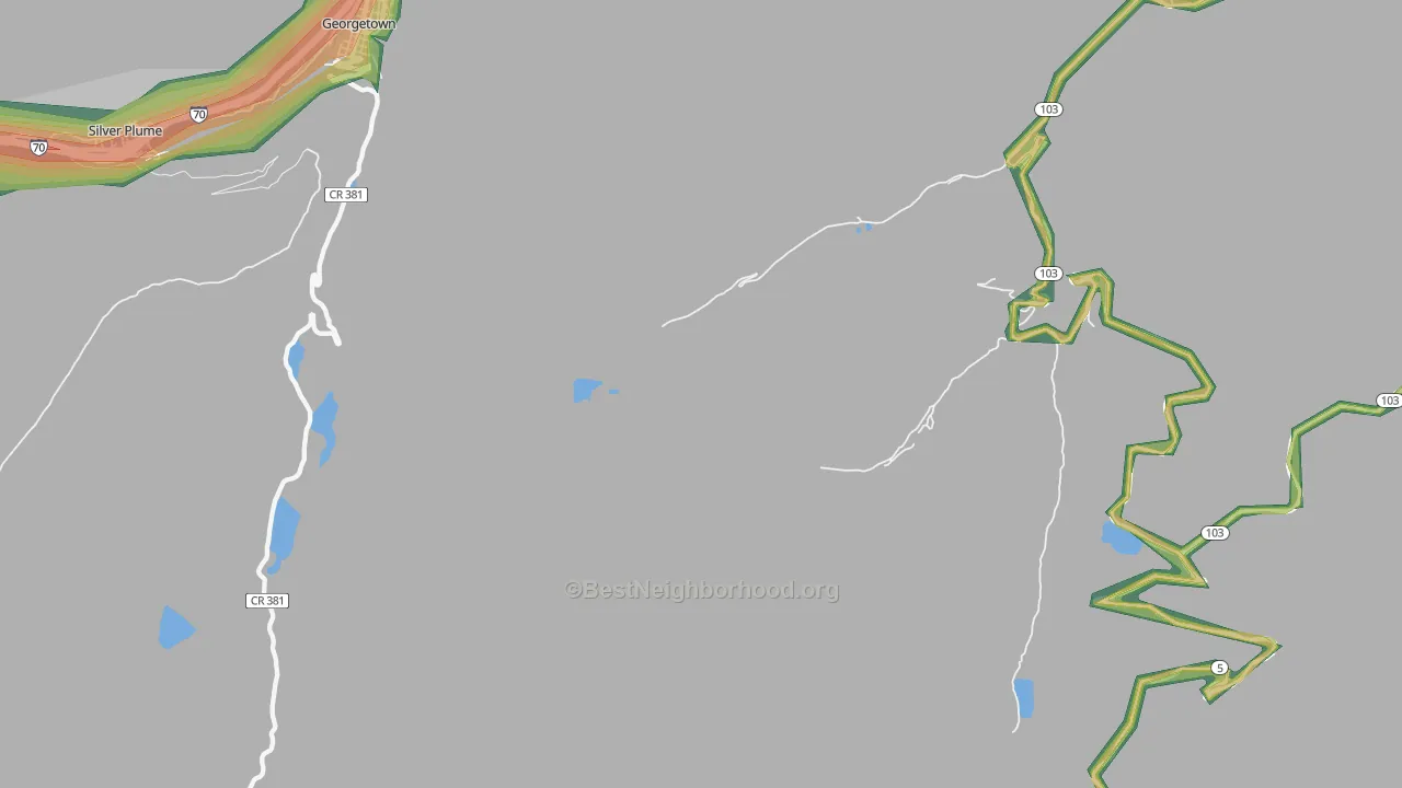 Lawson, CO Map of Noise Levels in Lawson