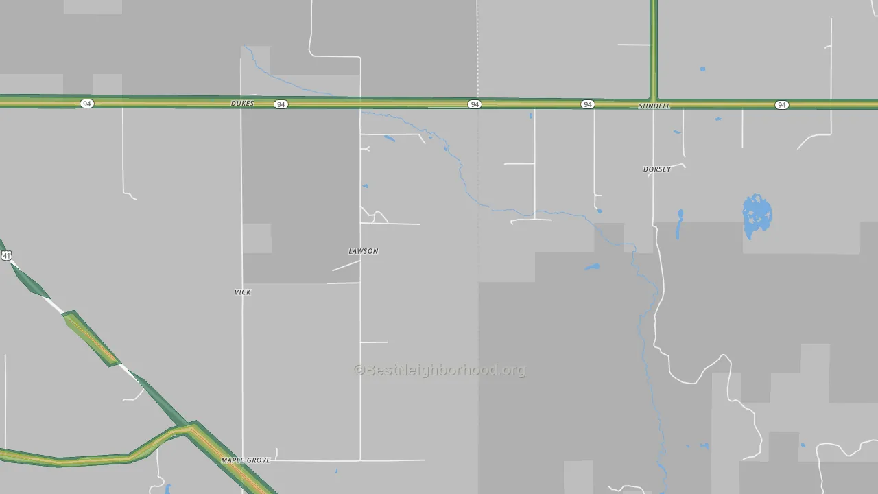 Lawson, MI Map of Noise Levels in Lawson
