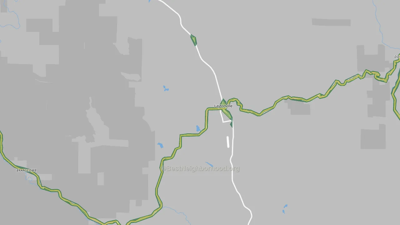 Laytonville, CA Map of Noise Levels in Laytonville