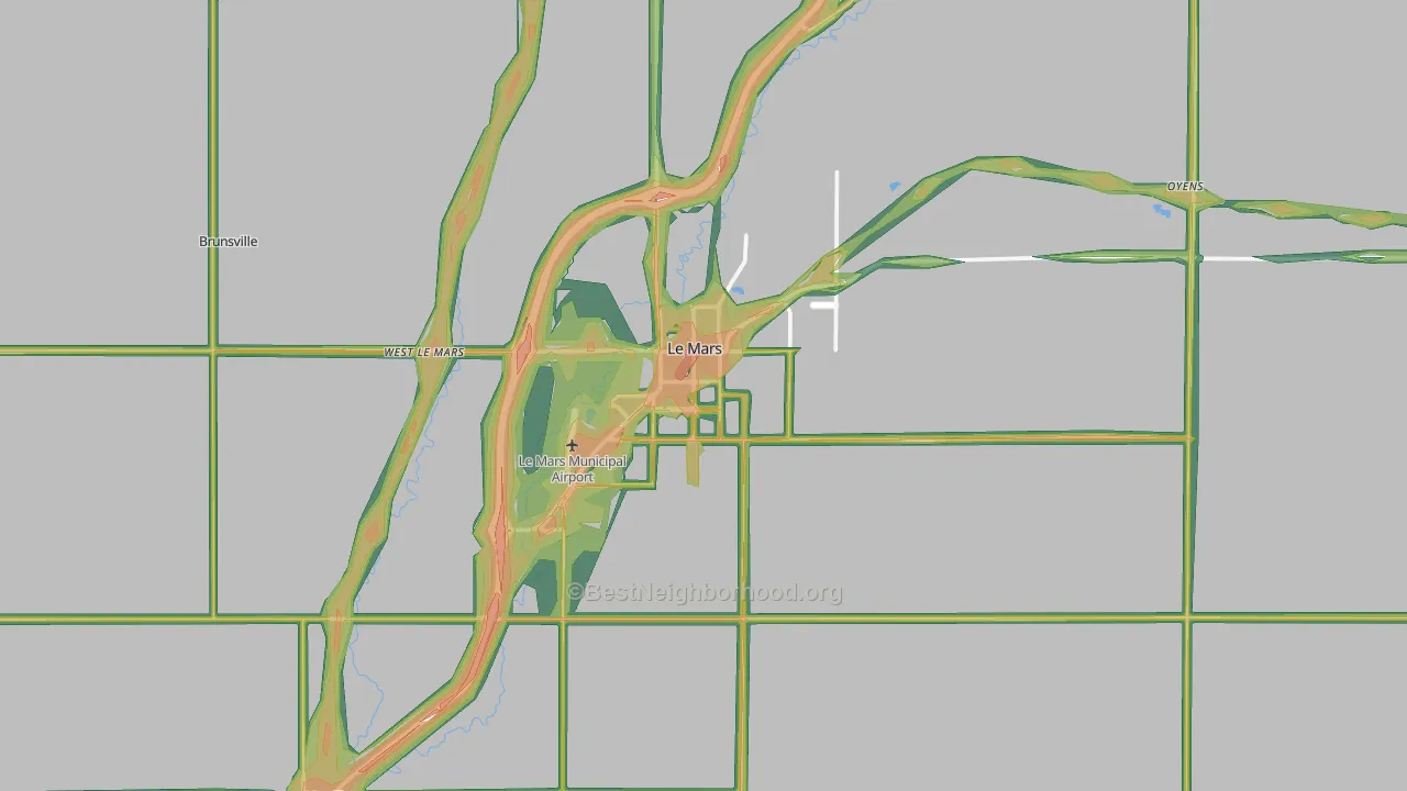 Le Mars, IA Map of Noise Levels in Le Mars