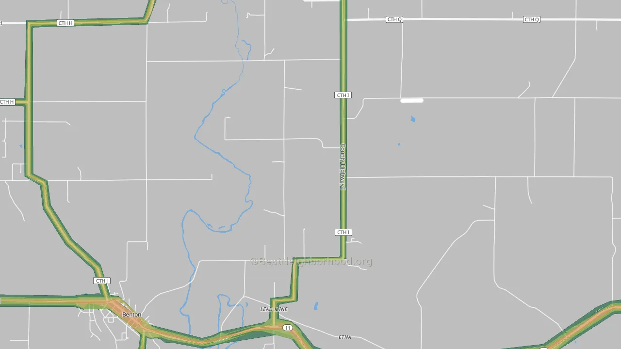 Lead Mine, WI Map of Noise Levels in Lead Mine