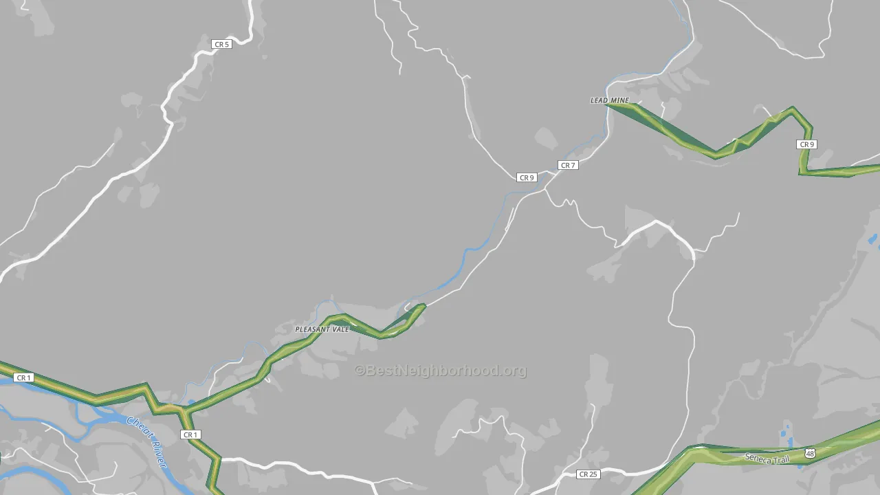 Lead Mine, WV Map of Noise Levels in Lead Mine
