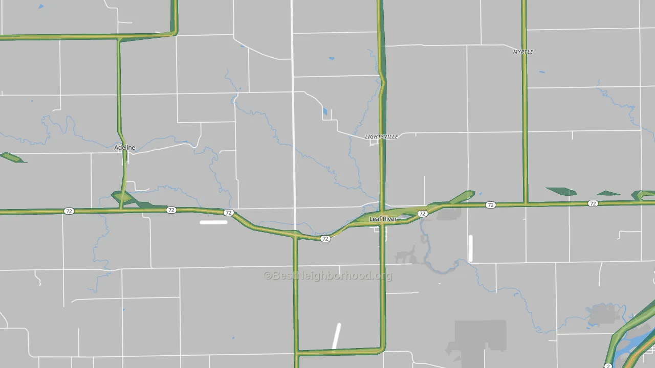 Leaf River, IL Map of Noise Levels in Leaf River