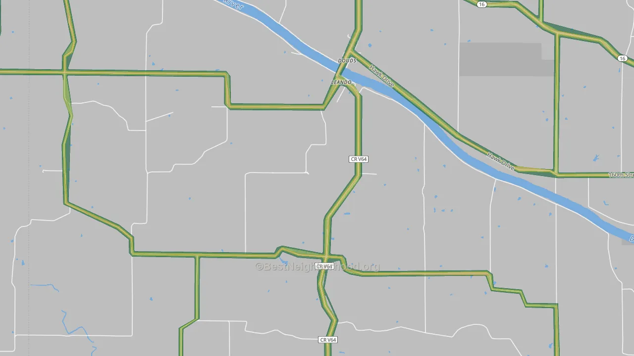 Leando, IA Map of Noise Levels in Leando
