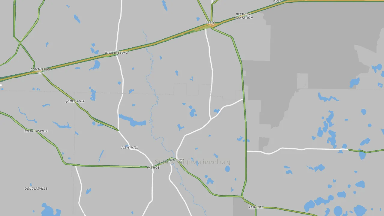 Leary, GA Map of Noise Levels in Leary