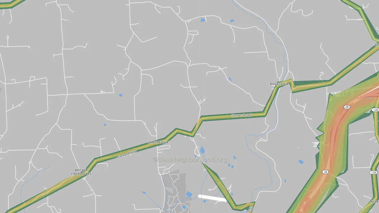 Leasuresville, PA Map of Noise Levels in Leasuresville