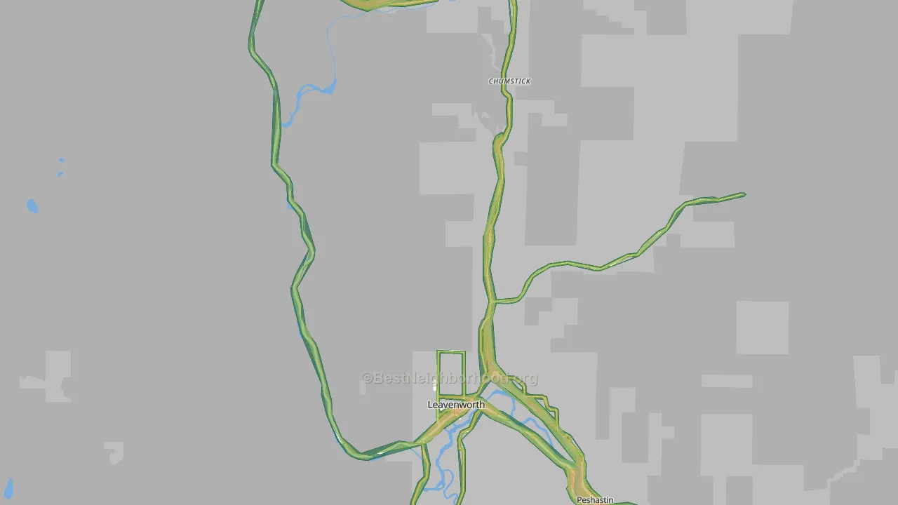 Leavenworth, WA Map of Noise Levels in Leavenworth