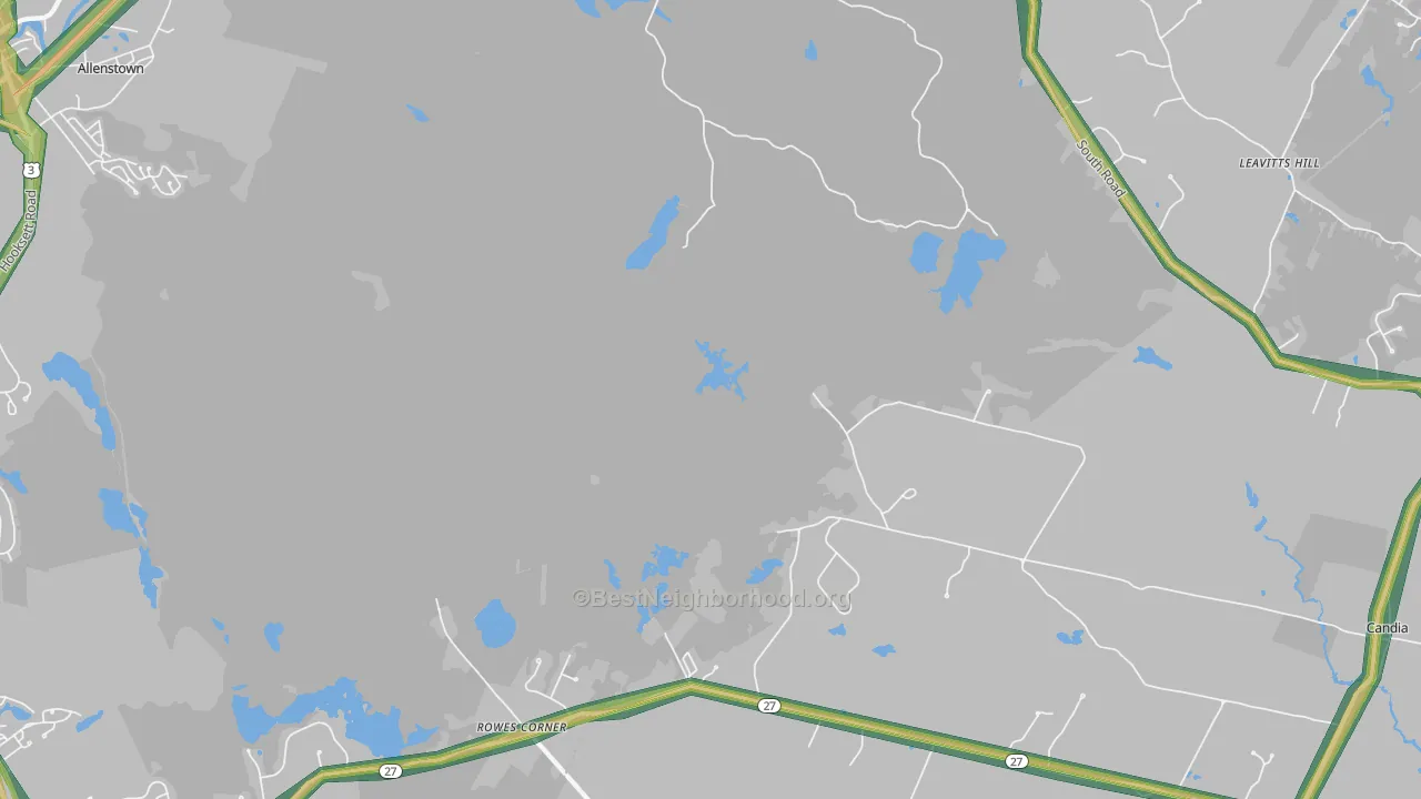 Leavitts Hill, NH Map of Noise Levels in Leavitts Hill