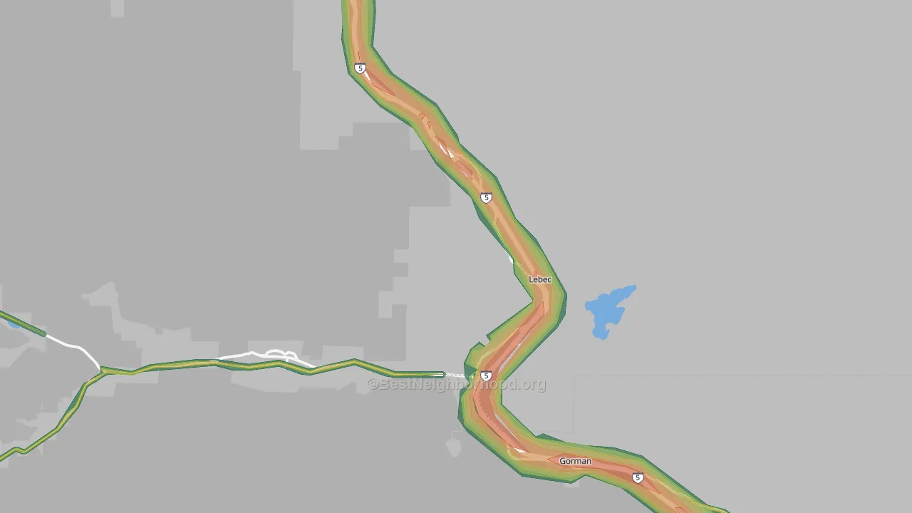 Lebec, CA Map of Noise Levels in Lebec