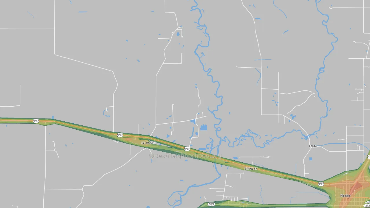 Leblanc, LA Map of Noise Levels in Leblanc