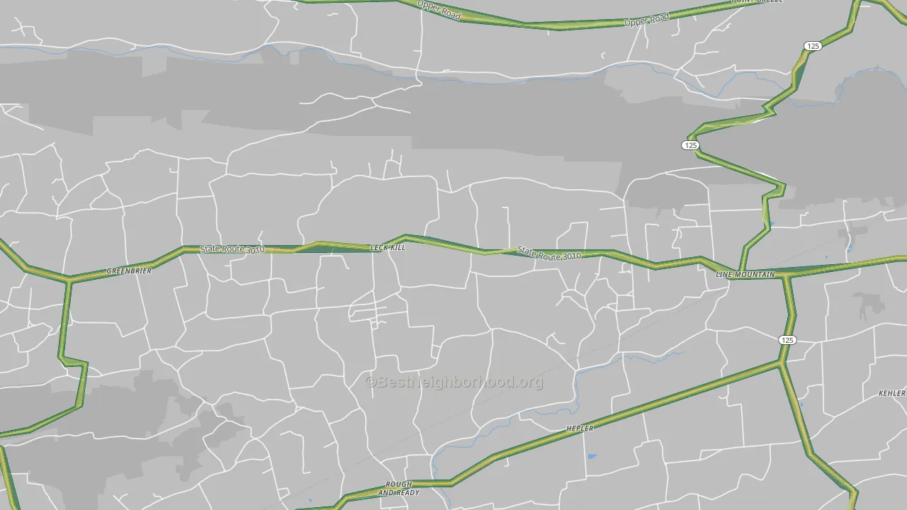 Leck Kill, PA Map of Noise Levels in Leck Kill