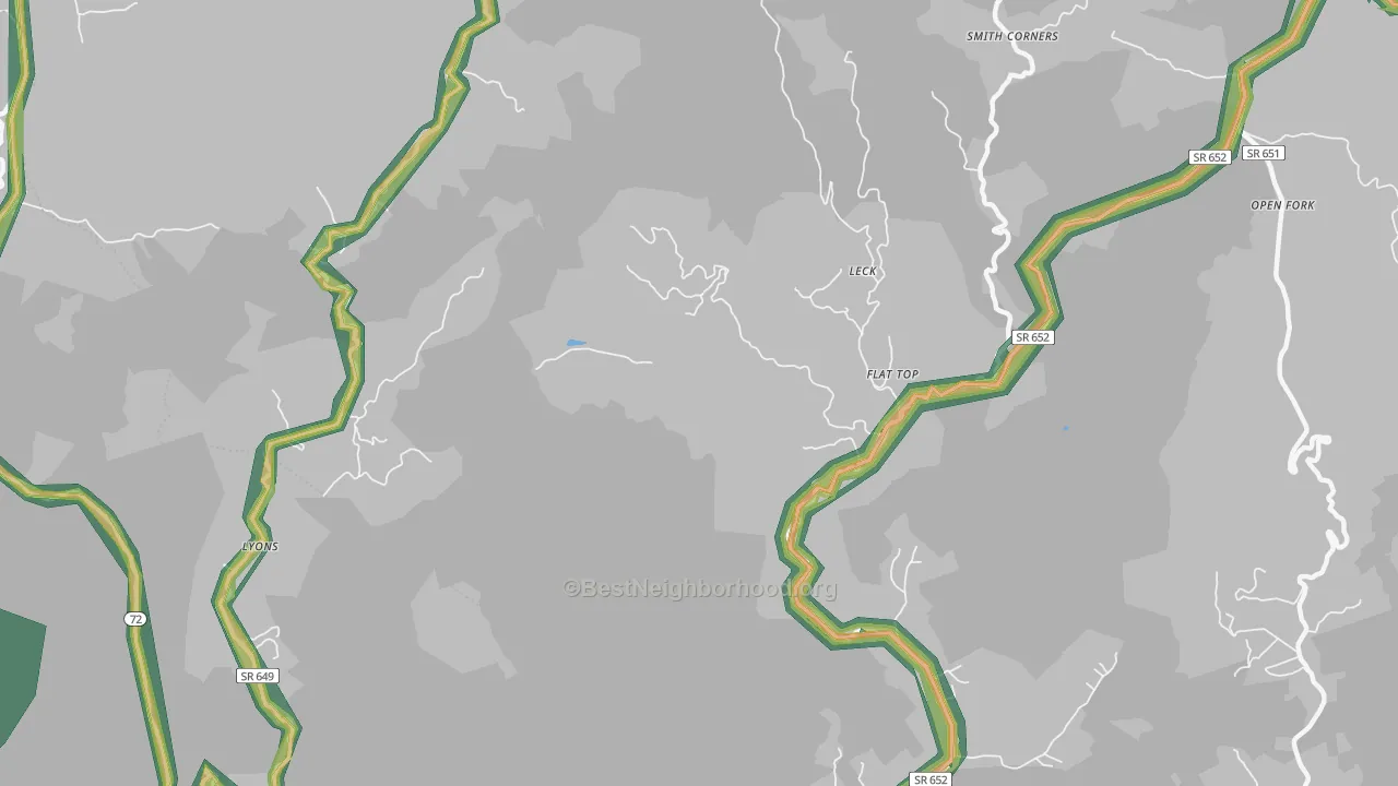 Leck, VA Map of Noise Levels in Leck