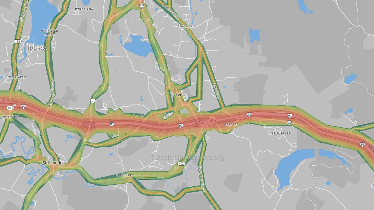 Lee, MA Map of Noise Levels in Lee